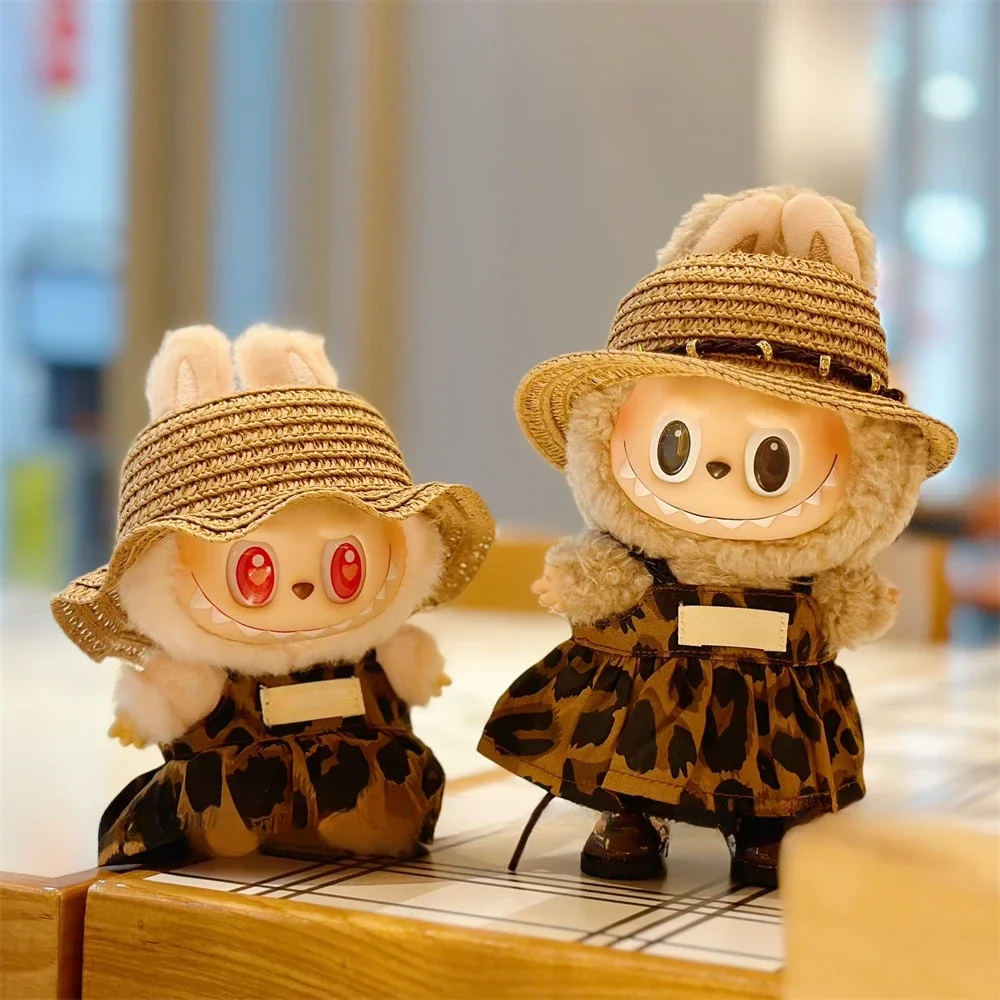 Cloth Only) Leopard Print Dress 17cm Labubu the Monster