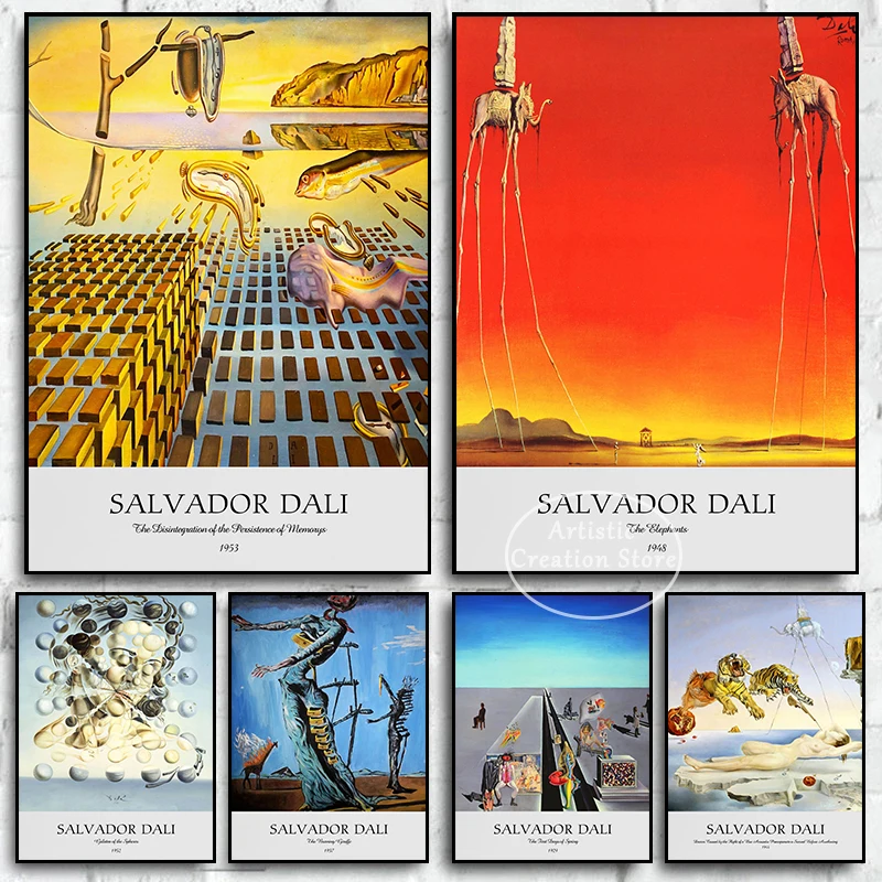 Salvador Dali Art Surreality Poster Galatea Delle Sfere Famosi Dipinti Stampa Canvas Wall Picture Nordic Room Home Decor