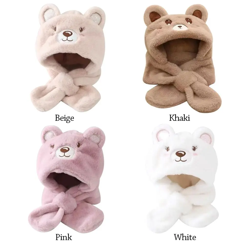 Winter Beanie Hat Scarf Soft Plush Kids Cap