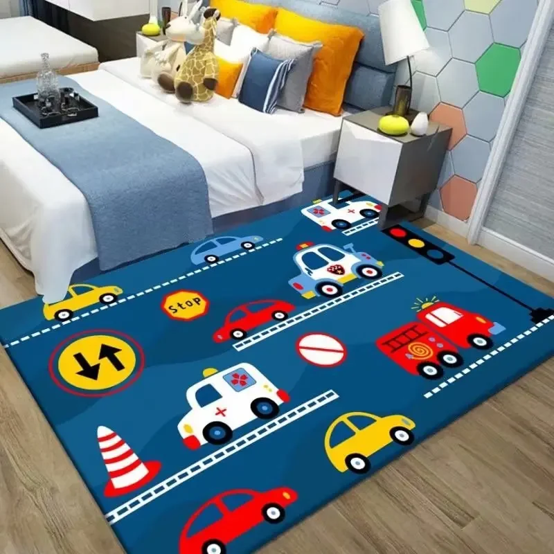 

Cartoon Crystal Velvet Carpet Children Room Bed Side Crawl Blanket Washable Kawaii Rug Cute Mainland China Anti-Slip