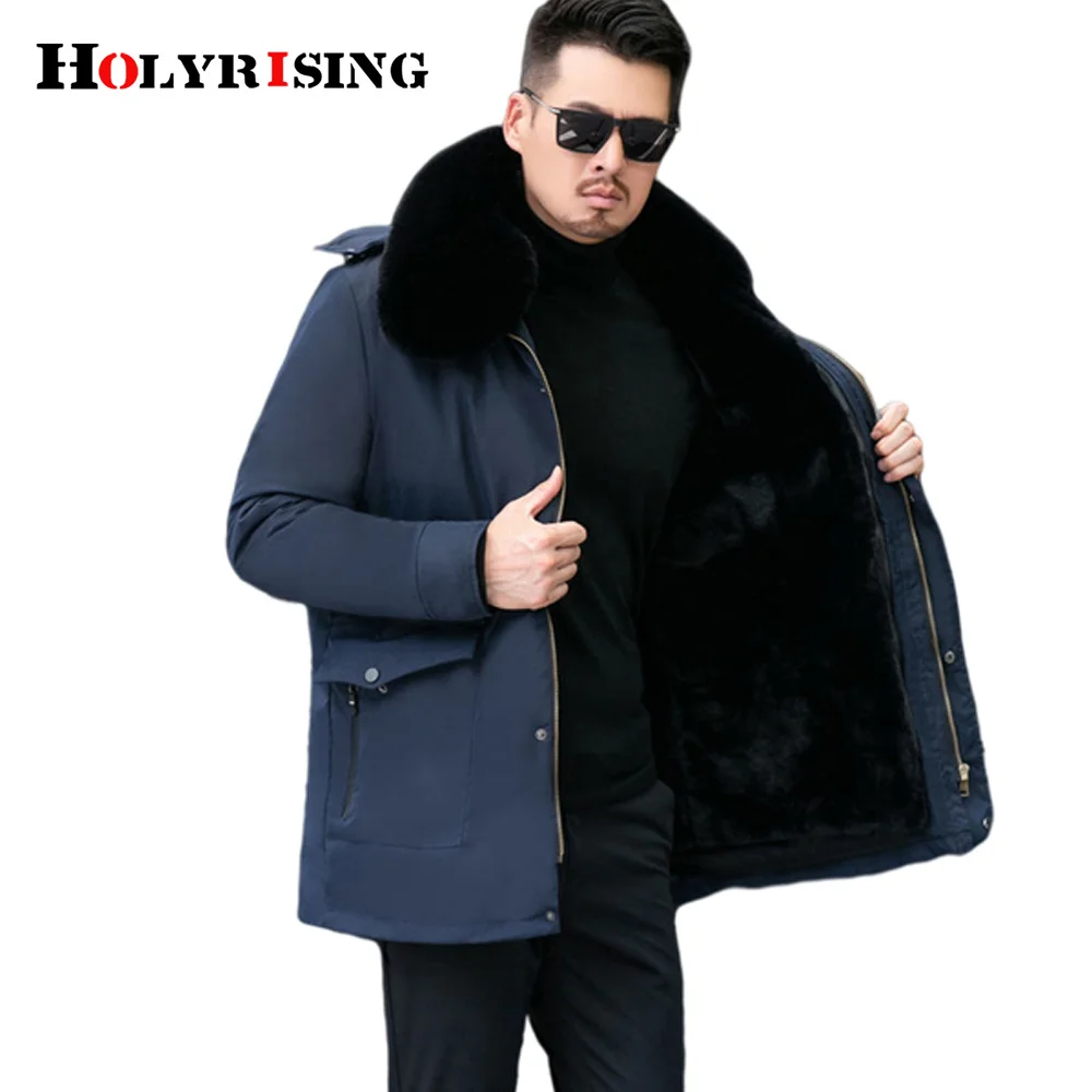 

Winter Men Parka Jacket Faux Fur Chaquetas Hombre Keep Warm Middle-Aged Elderly Coats Hooded Zipper Brand Clothes Size 5xl 19822