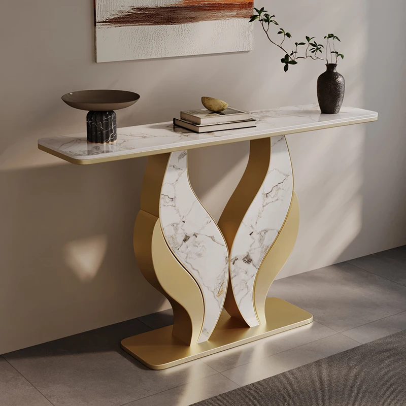 Consolle moderna e moderna Midcentry Hall in metallo Consolle di lusso Tavoli da ingresso per corridoio Console Ingresso Mobili per soggiorno - immagine 4
