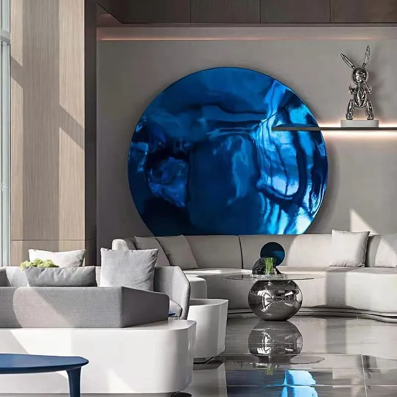 Stainless Steel concave Mirror Wall Decoration, Sky Mirror Background, Pendant, Living Room, Bedroom, Villa wall decoration 4