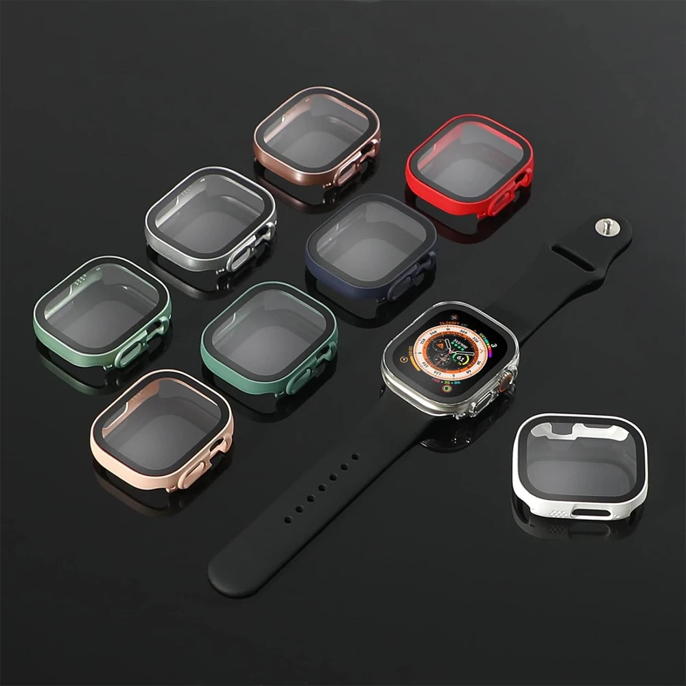 Cover Per Apple Watch Case Ultra 2 49Mm Accessori Pc Paraurti Antiurto + Proteggi Schermo In Vetro Temperato Serie Iwatch Ultra 2 1