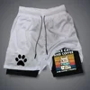 Funny Cat Print Running Shorts Men Sportswear Y2k Animal Pattern Gym Quick Dry Short Pant Summer Fitness Double-deck Short Pant 5
