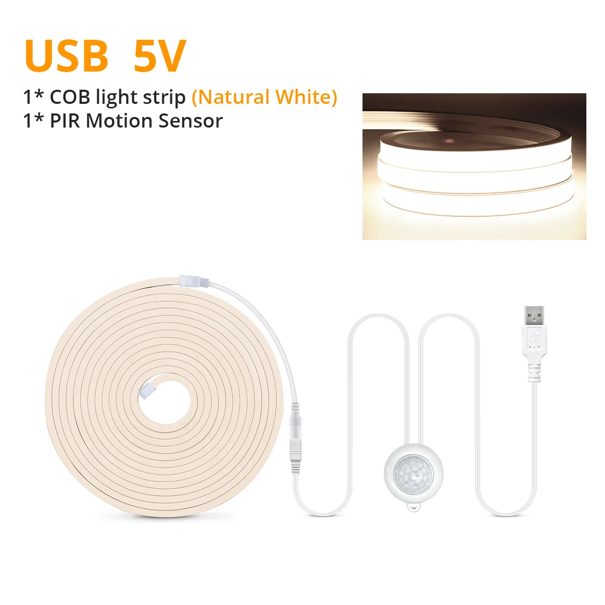 ตัวเลือกสินค้า ไฟ LED แถบ USB ตรวจจับการเคลื่อนไหว สำหรับบันได