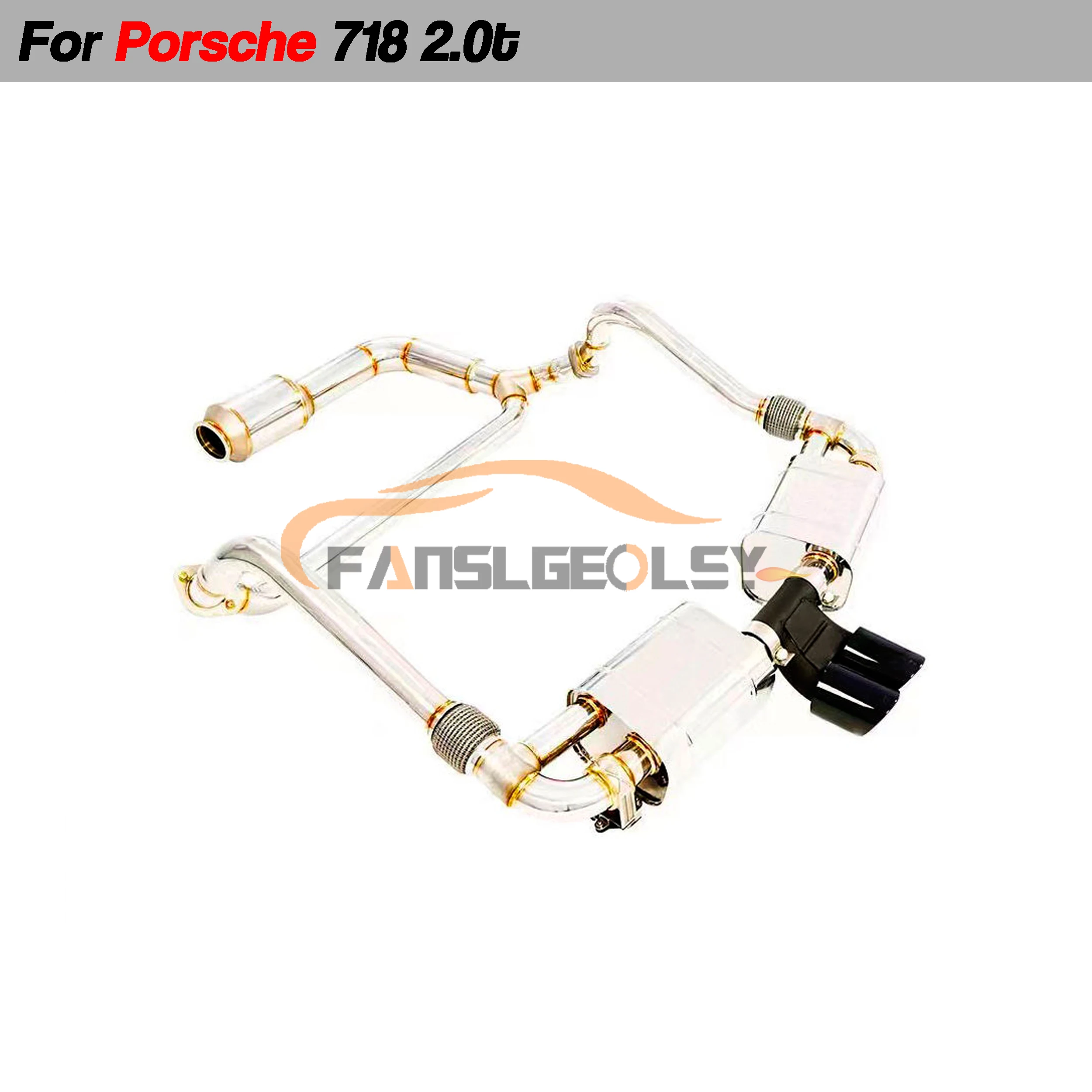 

For Porsche 718 2.0t Stainless Steel Catback Performance Exhaust System Valve With Muffler Pipes Tuning exhaust assembly