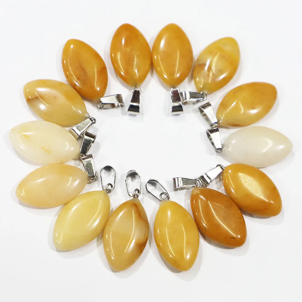 New Natural Stone Marquise Agate Crystal Necklace Pendant Reiki Charm Fashion DIY Jewelry Accessories Making 24Pcs Free Shipping