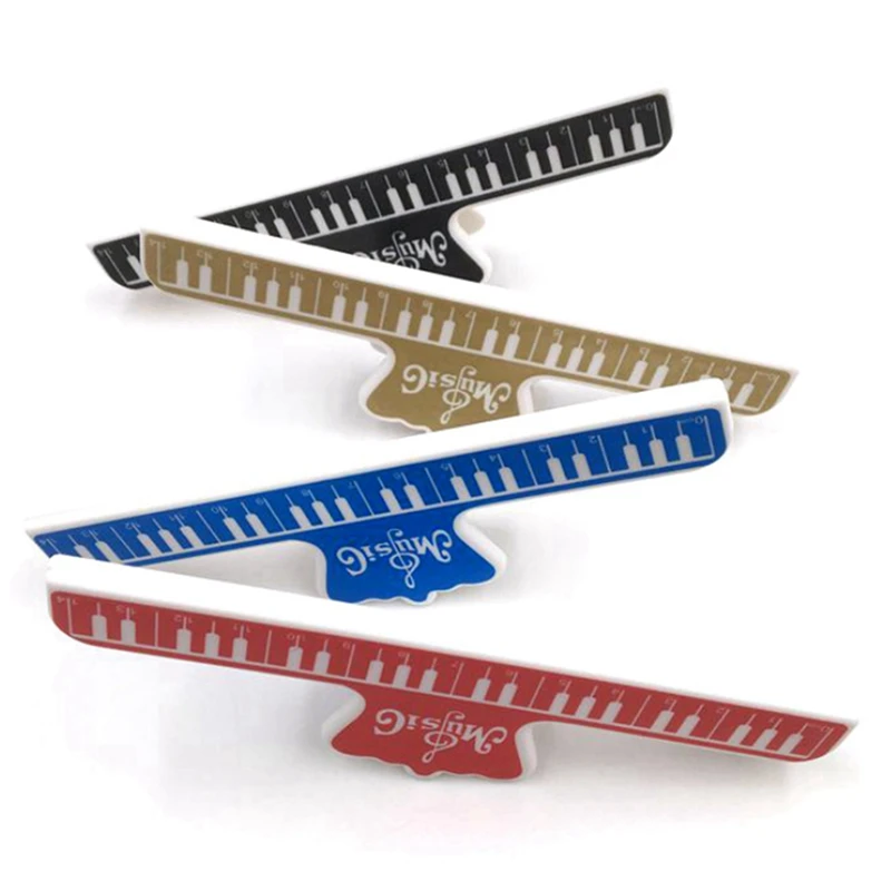 

Hot AD-20 Pcs Music Book Note Paper Ruler Sheet Music Spring Clip Holder For Piano Guitar Violin Viola Cello Performance
