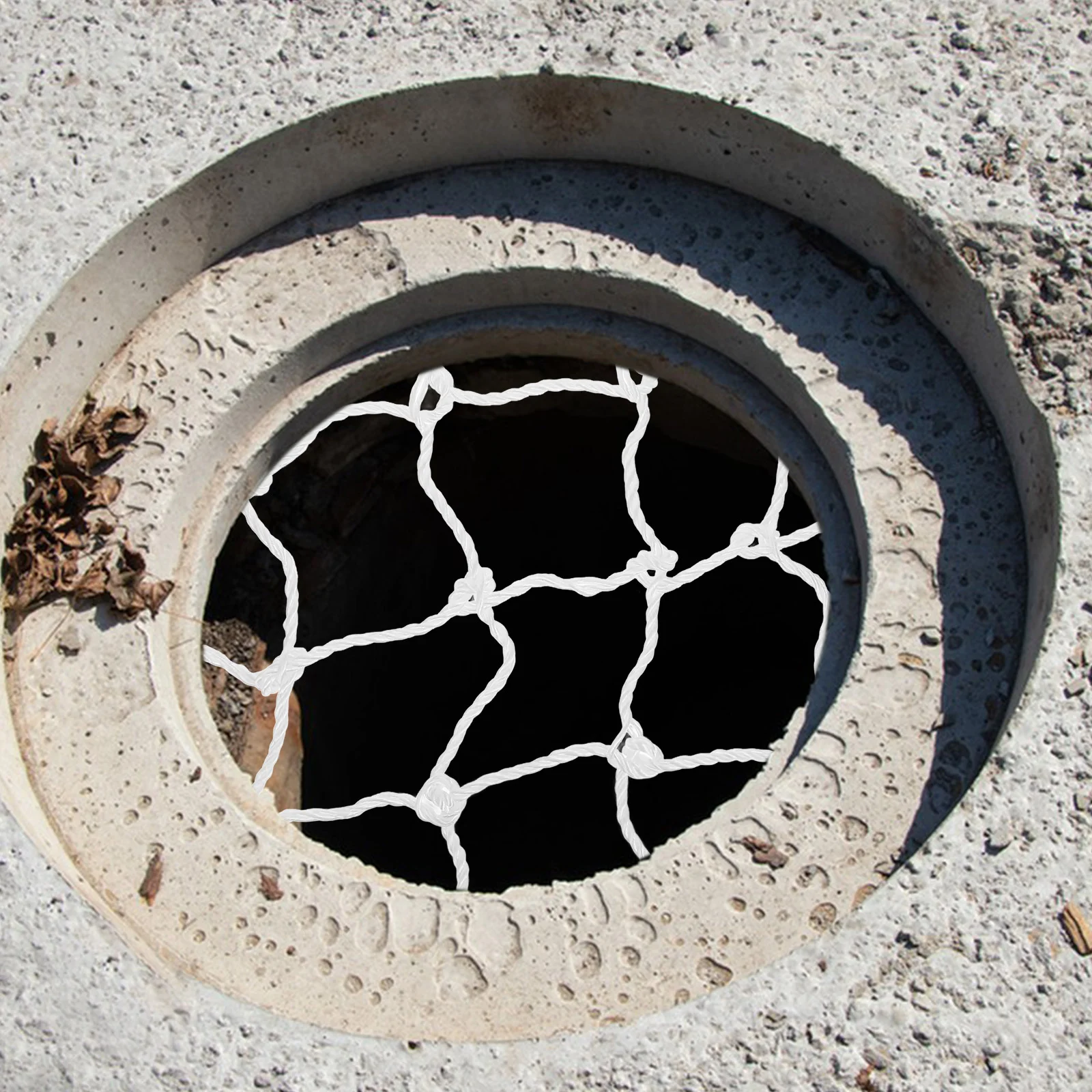 Manhole Cover Protective Net Well Netting Round Safety Mesh Wellhead Protection for Drainage System White Garden Nets