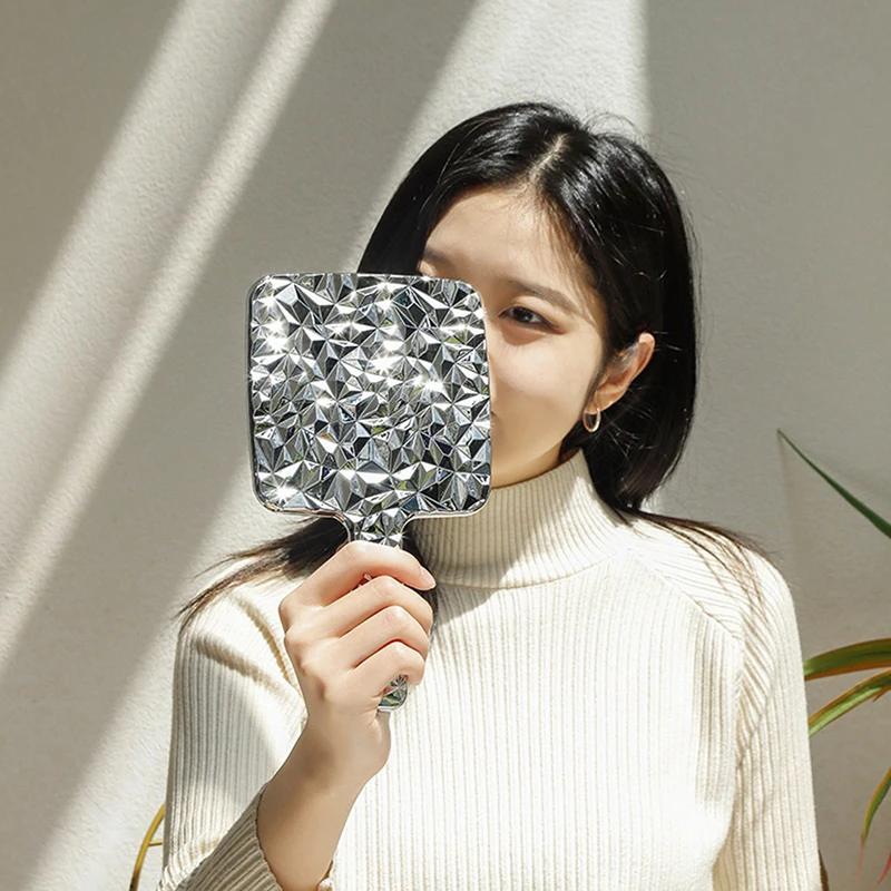 미니 핸드 헬드 데스크탑 화장품 거울, 메이크업 거울, 여행 금속 휴대용 뷰티 미러, 1 개