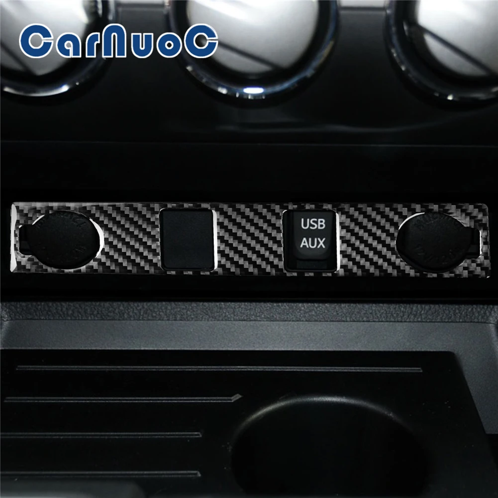 

For Toyota Tundra 2014-2018 Car Stickers Cigar Lighter Switch Panel Decorative Accessories Auto Carbon Fiber Interior Mouldings