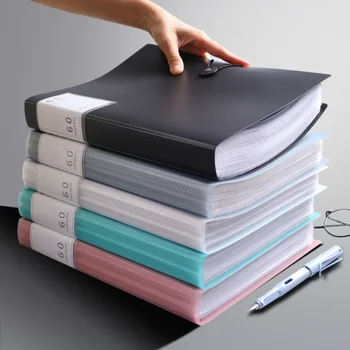 Cartella A4 a 60 tasche per il rientro a scuola Materiale PP durevole Ideale per organizzare documenti Home School Office Storage Libretto impermeabile