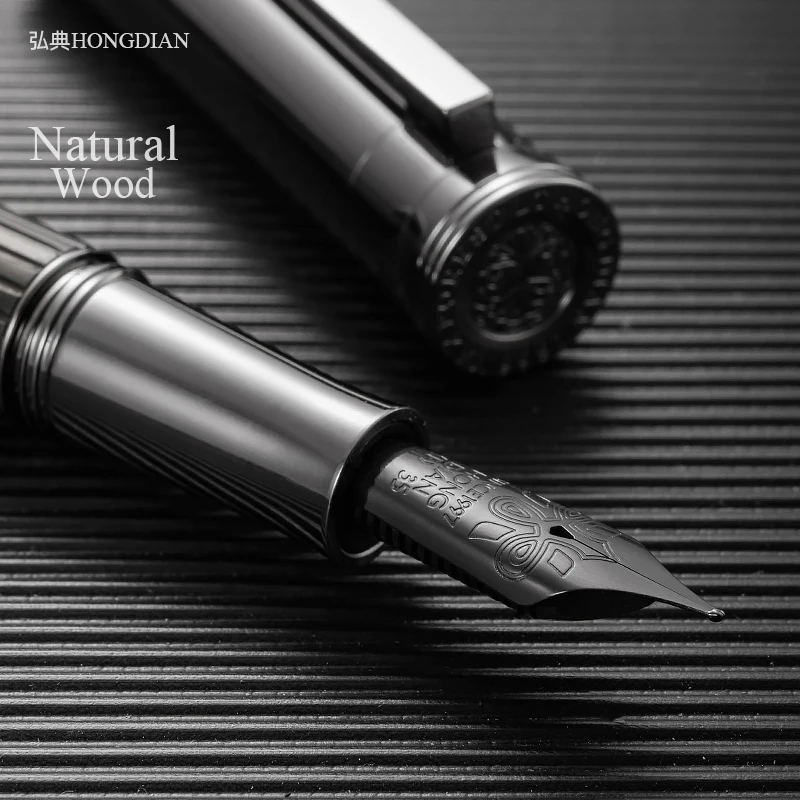 LT Hongdian 1866 wooden Fountain Pen Natural Handmade Pen EF/F Writing Ink Pen For Gift 4
