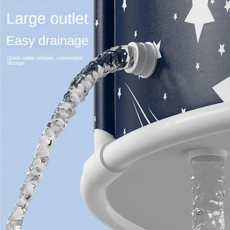 Folding Large Bathtub Thickened PVC Portable Folded Bucket Baby Children Bathroom Thickening SPA Tubs For Hot Cold Tub 2