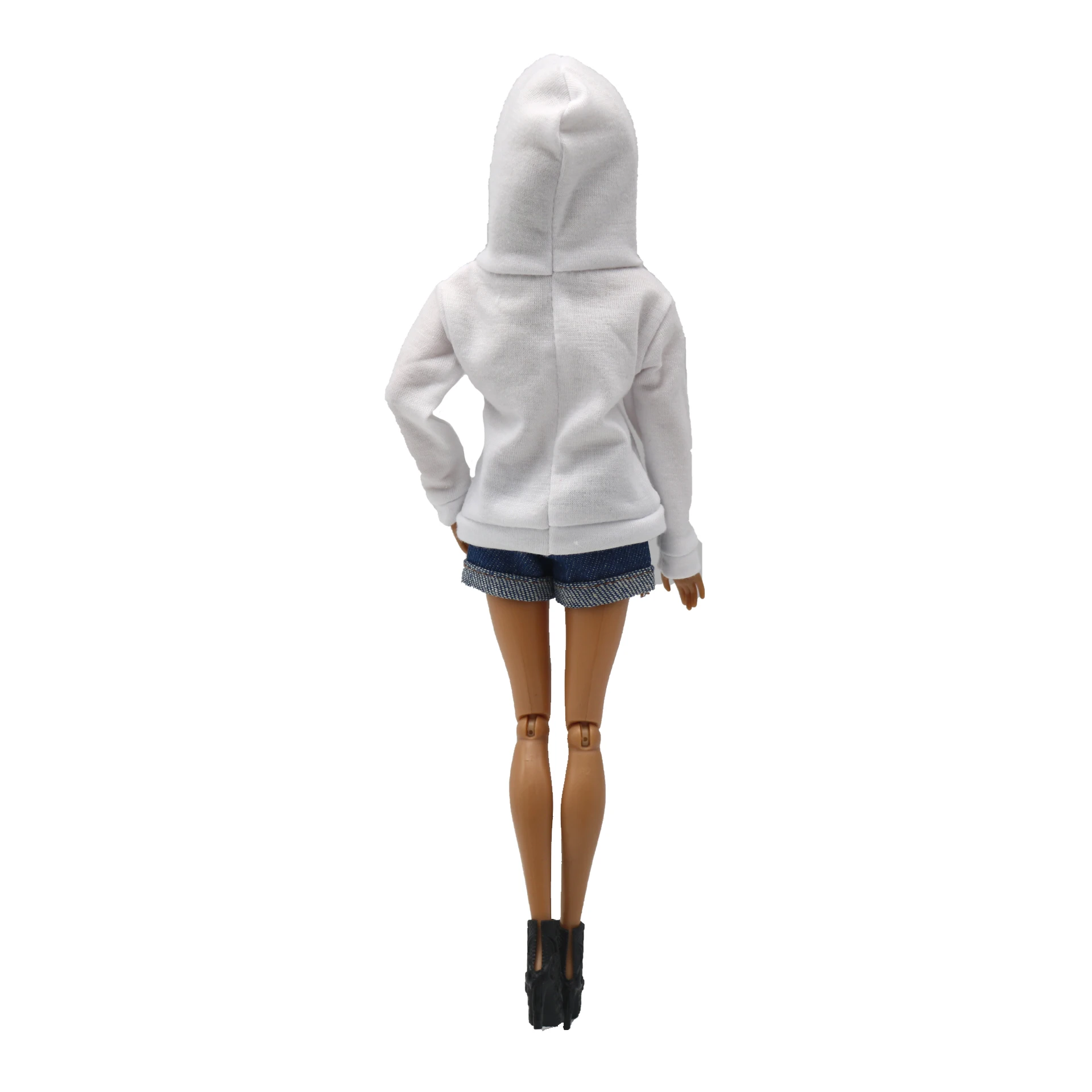 New 30cm 1/6 Doll jeans shorts long sleeves bear print hoodie set Daily Wear Clothes for Barbies doll Accessories