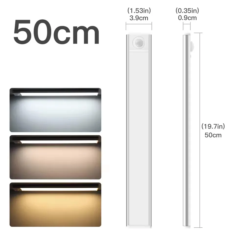ตัวเลือกสินค้า ไฟ LED แถบแม่เหล็ก ชาร์จ USB ตรวจจับการเคลื่อนไหว