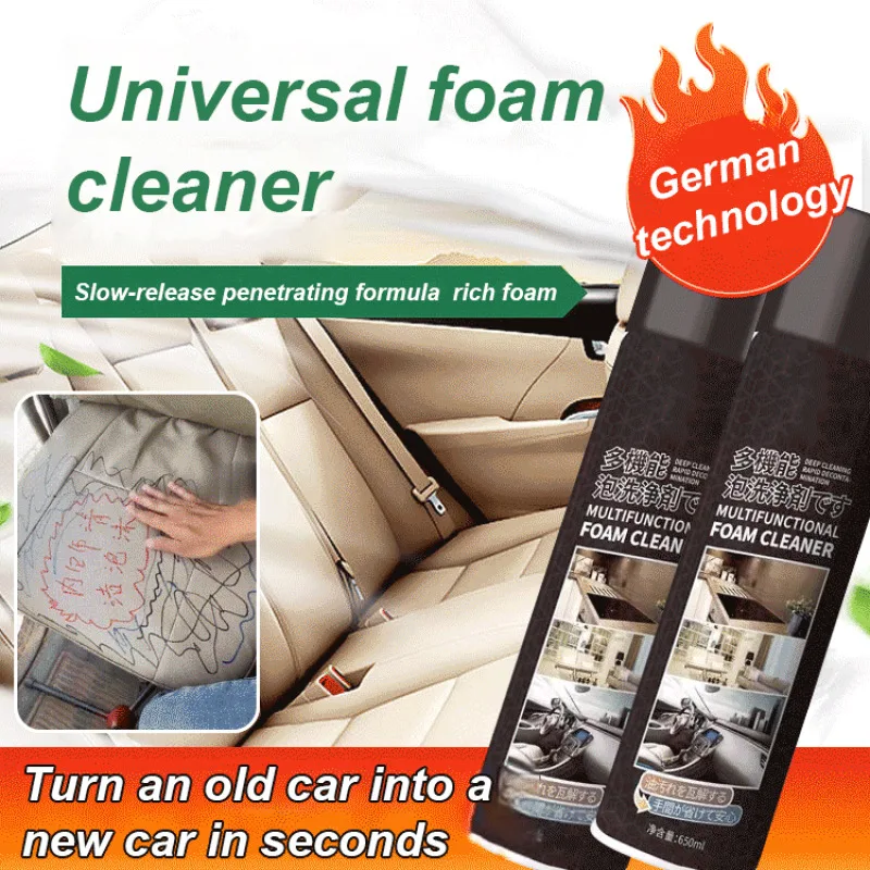 Multi-functional Foam Cleaner Powerful Stain Remover Multifunctional Brush Head Cleaning Spray for Car Interior Household Use