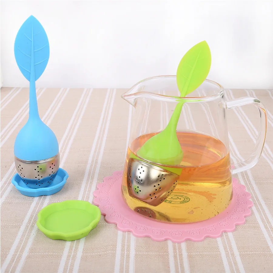 Silicone Leaf Filters Scented Tea Tools High Temperature Resistance Silicone Stainless Steel Tea Strainers Teaware Tea Infusers