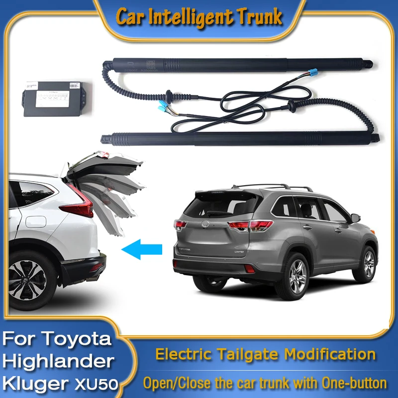

Для Toyota Highlander Kluger XU50 2013 ~ 2021, открытие багажника автомобиля, электрическая всасывающая задняя дверь, интеллектуальная подъемная стойка для задних ворот