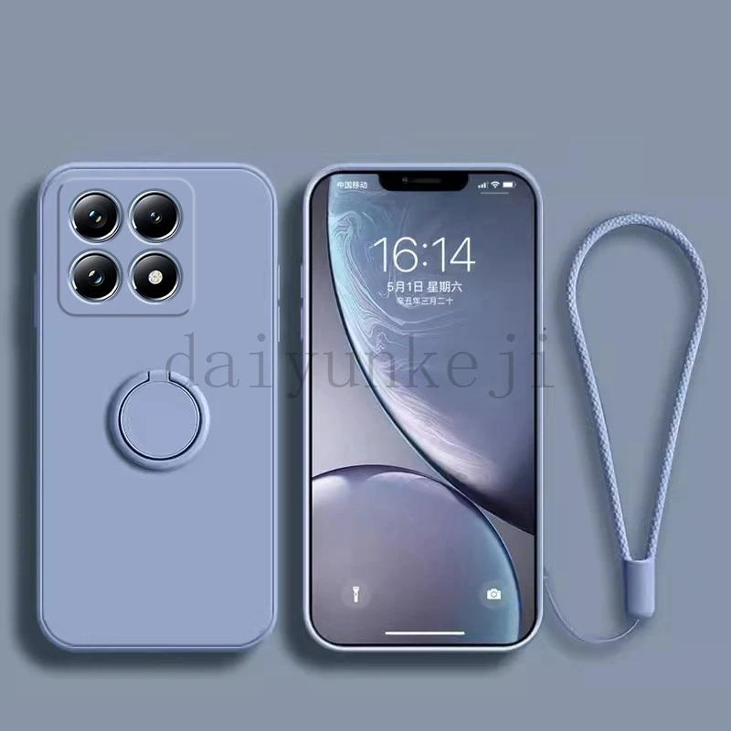 Silicone Soft Phone Case with Holder and Screen Protector Hydrogel Film