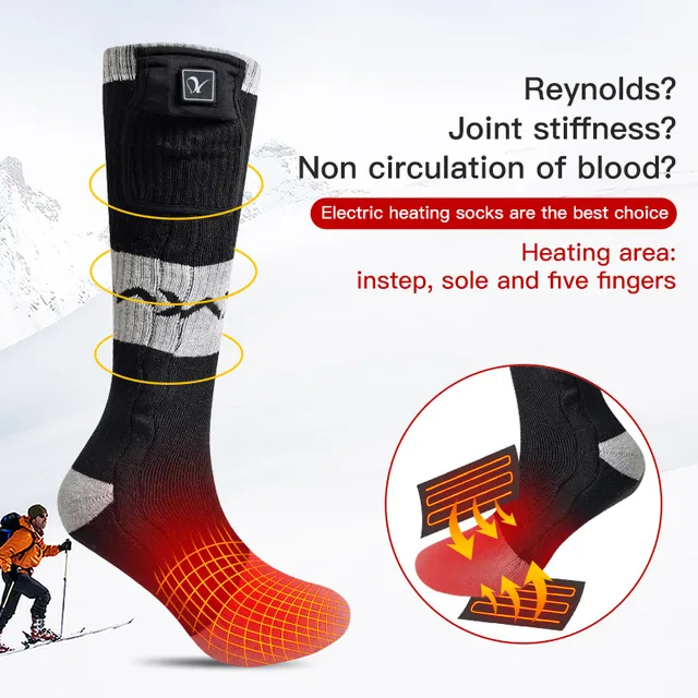 Savior – chaussettes chauffantes de Ski électrique rechargeables, avec  batterie, pour femme et homme, chauffantes pour cyclisme, bas d'hiver -  AliExpress