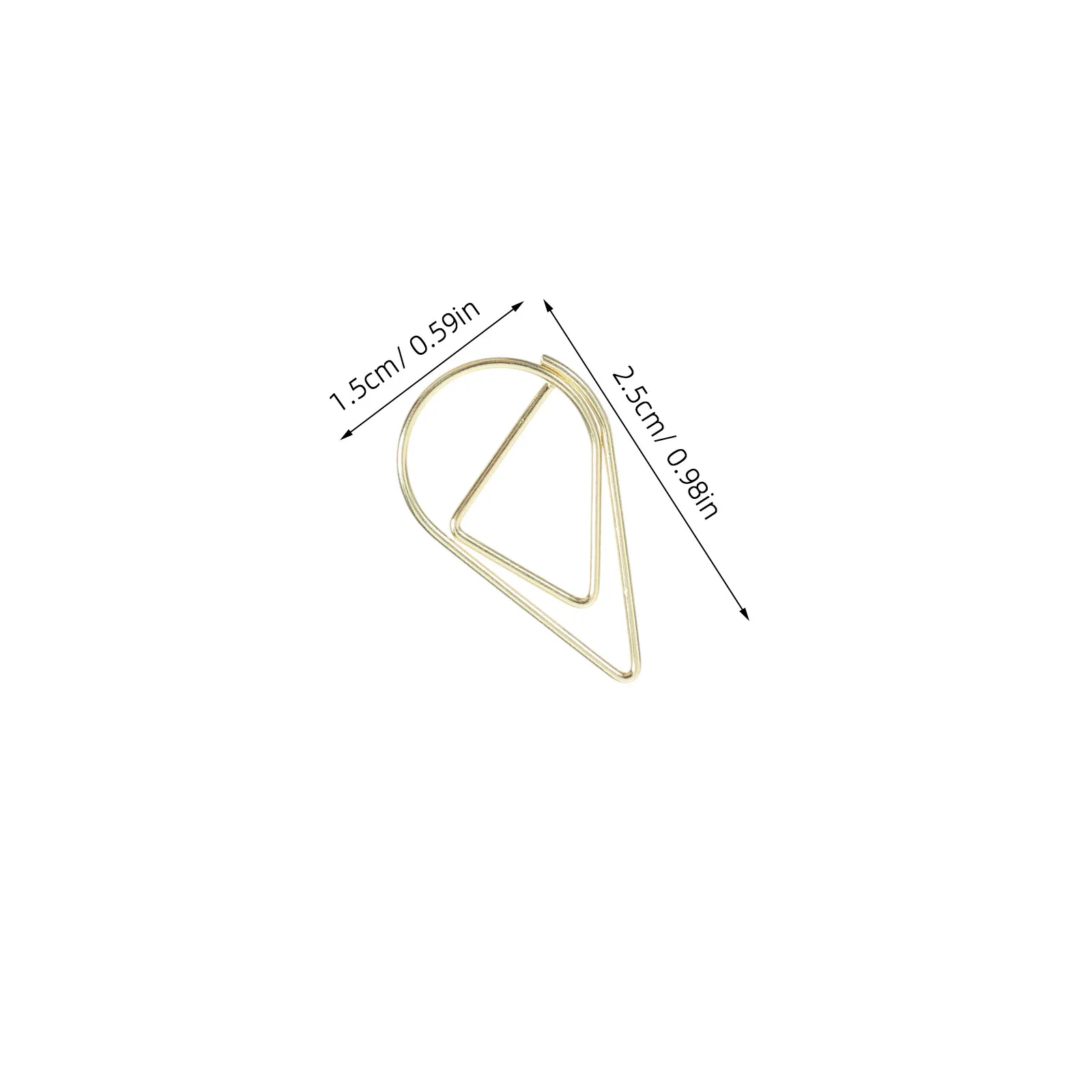 100Pcs 눈물 모양 종이 클립 사무실 학교 문서 파일 메모 메모용 골드 금속 종이 클립 크리 에이 티브 다용도 사무실