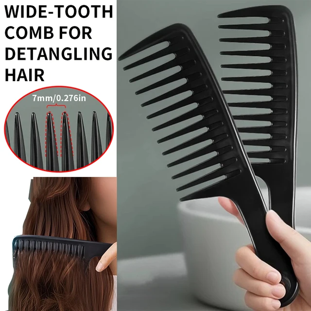 Peigne à dents larges pour cheveux bouclés pour femmes, peigne durable de grande taille et outil de coiffage pour cheveux longs, usage domestique, style permanent 1