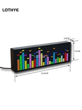  LED Music Spectrum Light RGB Electronic Clock Voice Rhythm Car Audio Level Indicator VU Meter For Automotive Atmosphere Lamp 