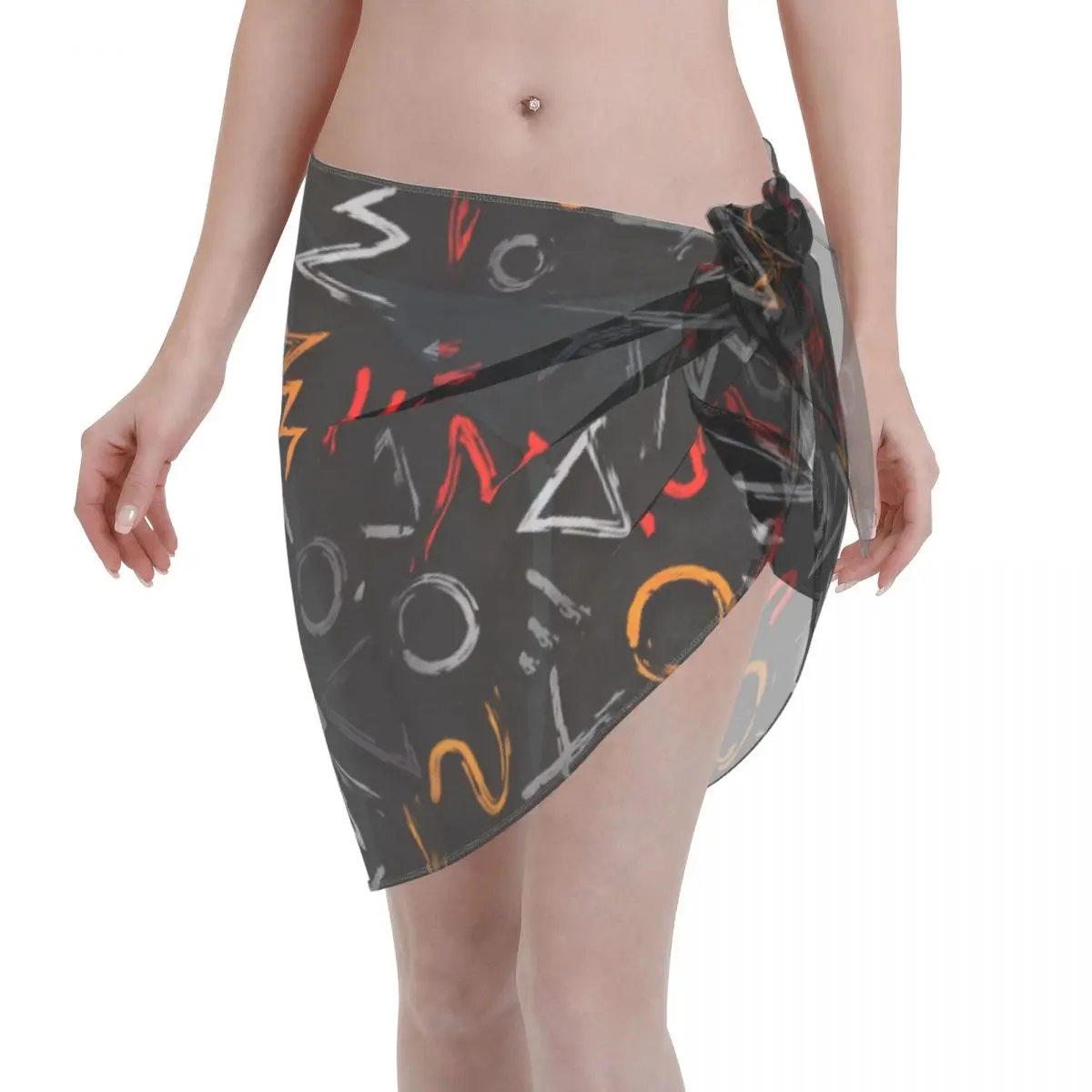 

Sexy Women Grungy Graffiti Perspective Kaftan Sarong Beach Wear Beach Bikini Wrap Ladies Skirt