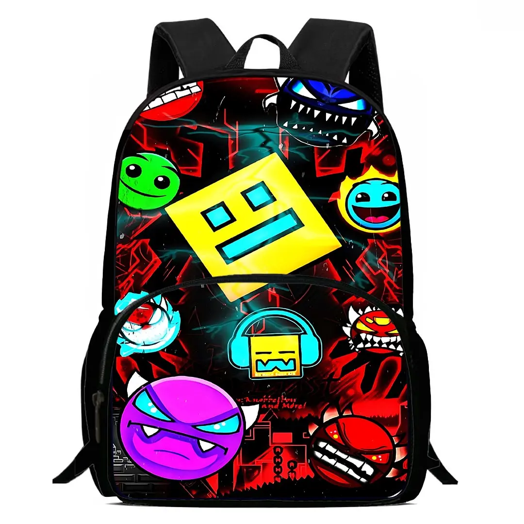thumbnail image 1 of Mochilas para niños Angry Geometry Dash, regalo de cumpleaños para estudiantes, mochilas escolares para niños y niñas, mochila duradera de gran capacidad para acampar, 1 of 4