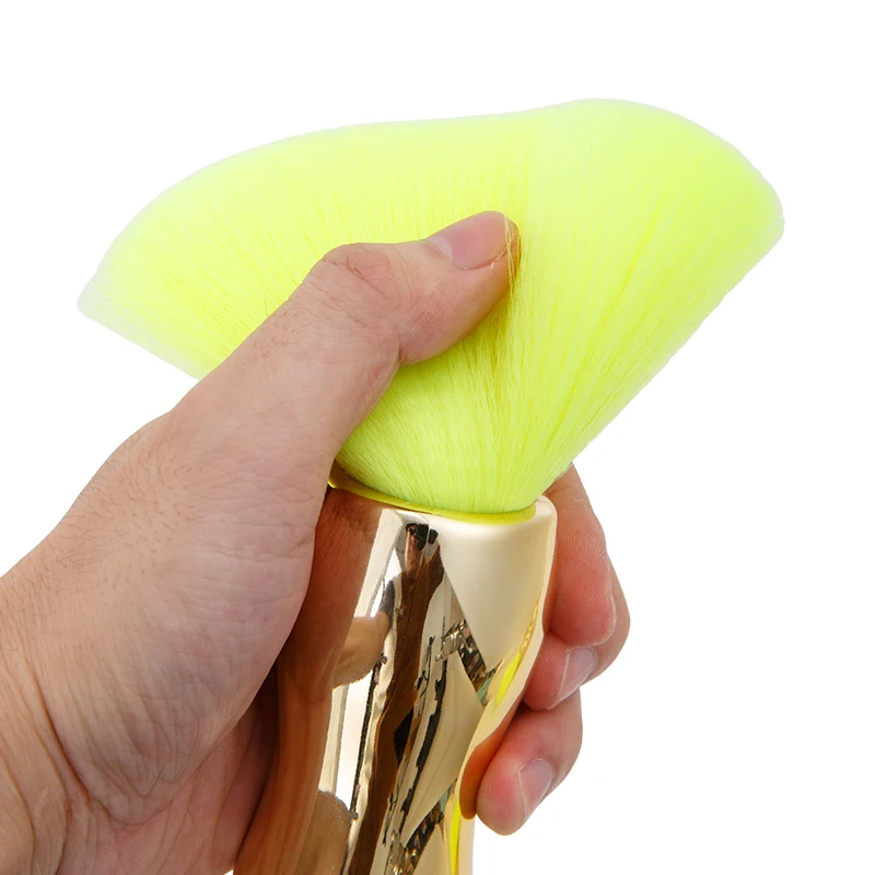 1PC 소프트 넥 페이스 더스터 이발사 전기 도금 골드 수염 브러시 헤어 청소 헤어 브러시 살롱 헤어 스타일링 스타일링 메이크업 도구