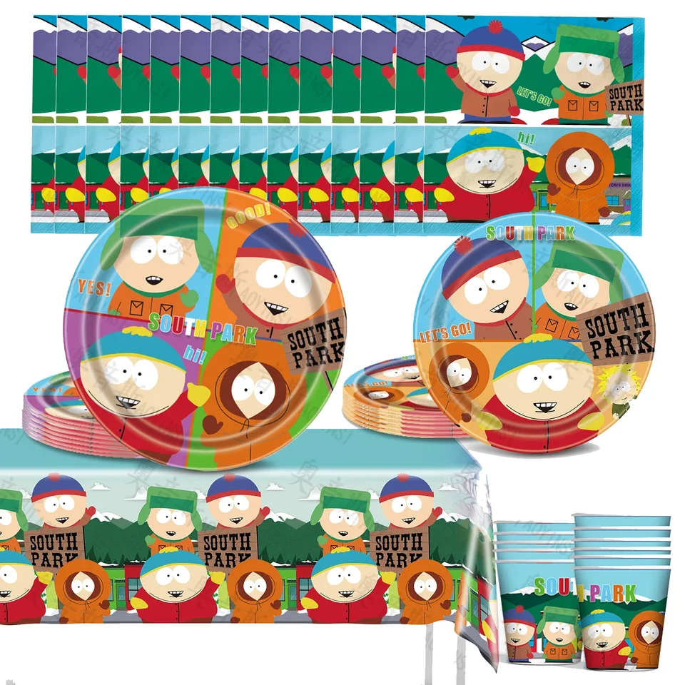 Hot cartoon South Park Piatto di posate per feste di compleanno Banner usa e getta Cake Topper Palloncini con bandiera appesa Set Decorazioni di compleanno 26 Hot cartoon South Park Piatto di posate per feste di compleanno Banner usa e getta Cake Topper Palloncini con bandiera appesa Set Decorazioni di compleanno 26