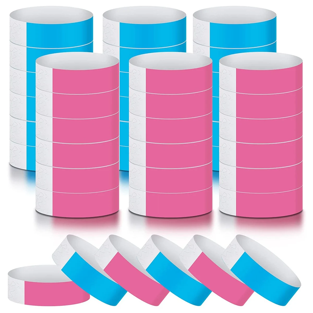 AEE9-600Pcs 방수 핸드 밴드 이벤트용 네온 손목 밴드 콘서트 손목 밴드 파티용 접착식 손목 밴드 (블루, 핑크)