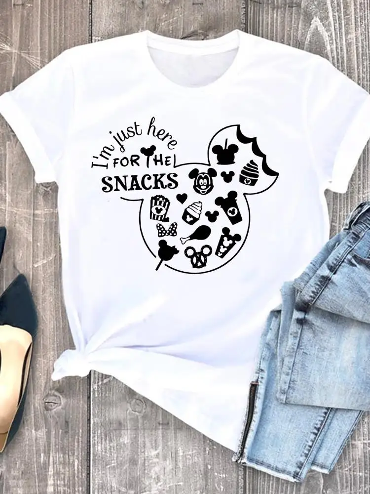 

Short Sleeve Cartoon Style Lovely Cute Women Female Graphic Tee Clothes Lady Clothing Printed Fashion Casual T-shirts