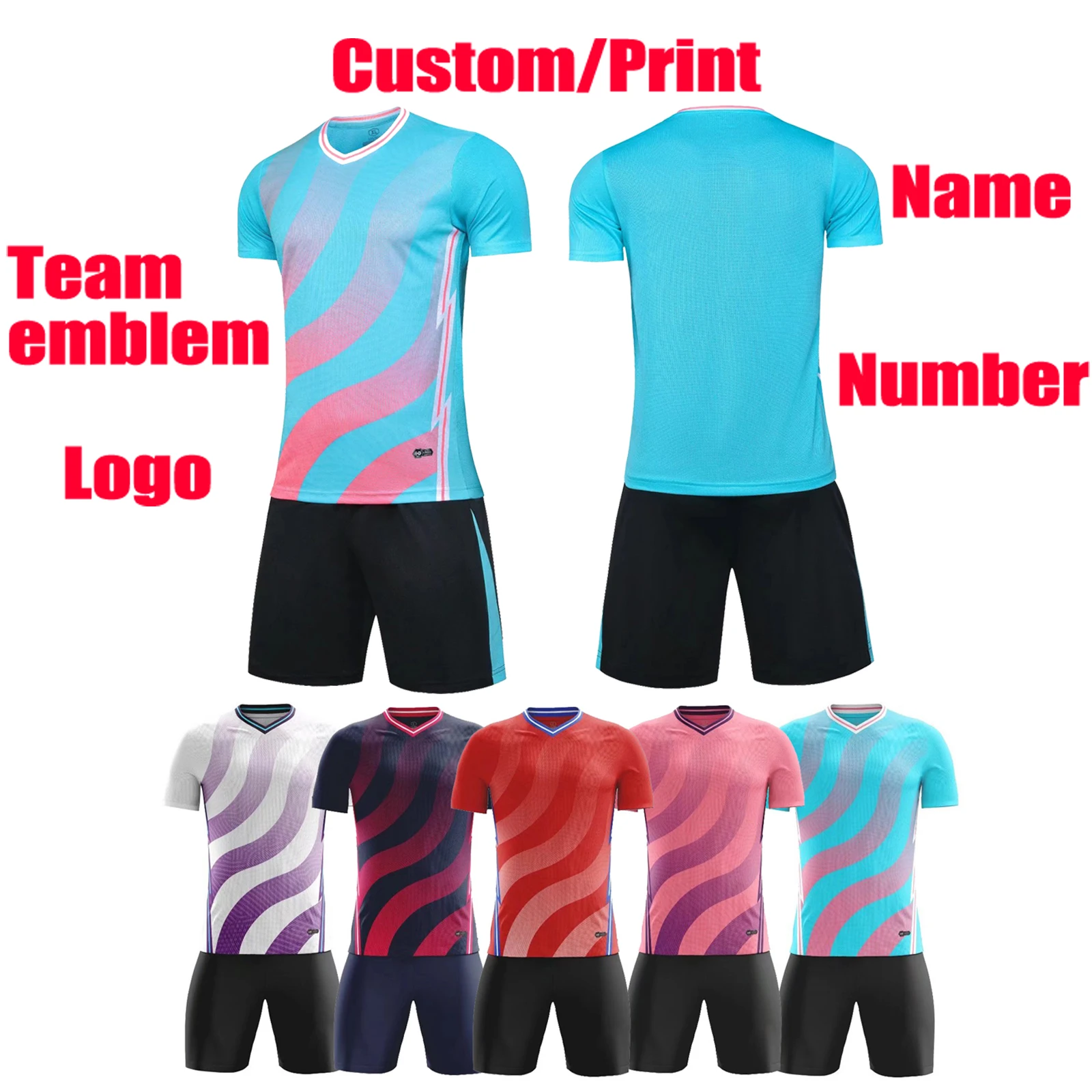 Big yards Sportswear customization Football training clothing Men Boys Soccer Clothes Sets Short Sleeve Tracksuit