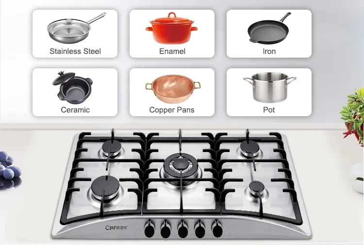 Advanced Technology Combi Stove Made in China 4 Gas 1 Electric 5 Burners Kitchen Electric Gas Hob Cooker Gas Stove Cooktops 2