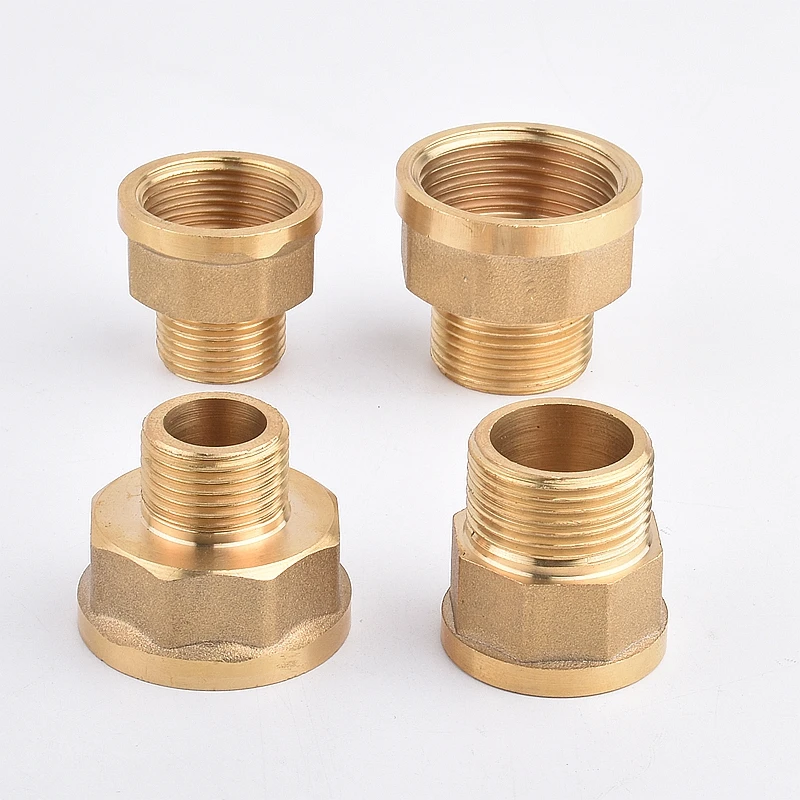 Brass Hex Reducer Joint BSP Female to Male Thread Pipe Faucet Connector Garden Water Bushing Fittings 1/2 3/4 1 Inch