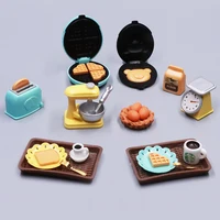 DIY Dollhouse Bear Biscuits 1/12 Miniature Furniture Toaster Oven Mixer Electronic Scale Model Set Kitchen Toys For Girl Gift 1