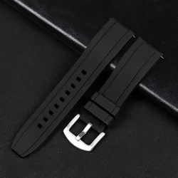 Silicone Sports Waterproof Watch Strap - Quick Release Wristband - 22mm (Black)