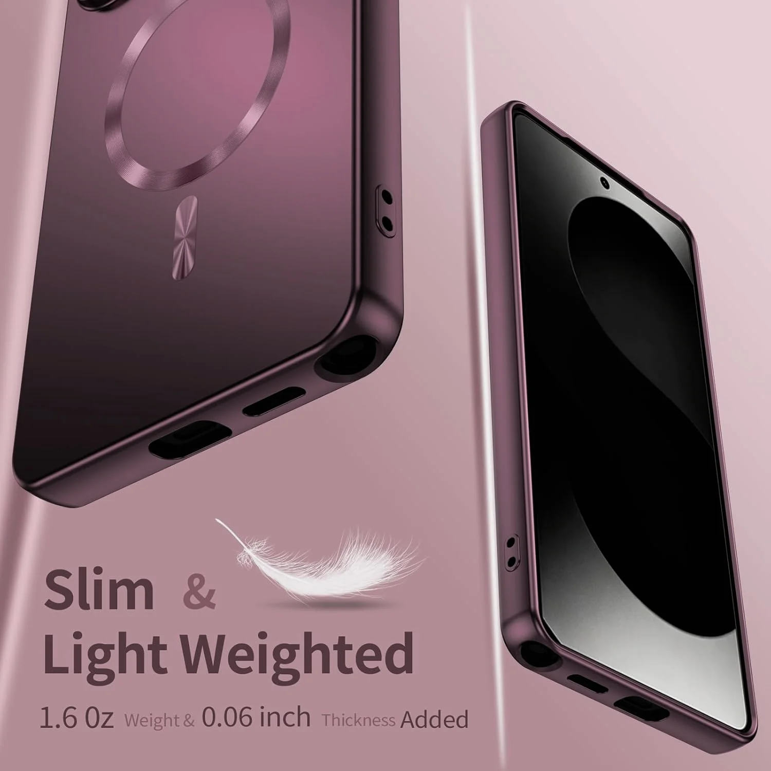 Magnetic Metallic Glossy Luxury Shockproof Slim Phone Case with Screen & Camera Protector