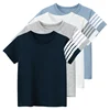 2025 Summer Clothes Children's T-Shirts Boys Striped Short Seleeve T Shirt Girls Short Sleeve O-Neck Cotton Top Kids Outfit 1