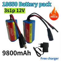Batterie Li-Ion Rechargeable 3S1P 18650, 12V, 9800mAh, pour caméra de vidéosurveillance, alimentation de secours, avec chargeur 12.6V 1