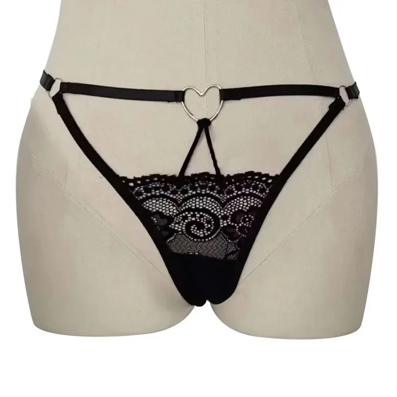 Women Sexy Erotic G-string Lace Thong Black Low-waist Hollow Out Temptation T-back Knicker Briefs Underwear Girls Lingerie