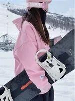 Fashion Pink Ski Hoodie Men Women Oversize Windproof Waterproof Snow Hoodie Ski Jacket Snowboarding Hoodie Jackets Ski Equipment 4
