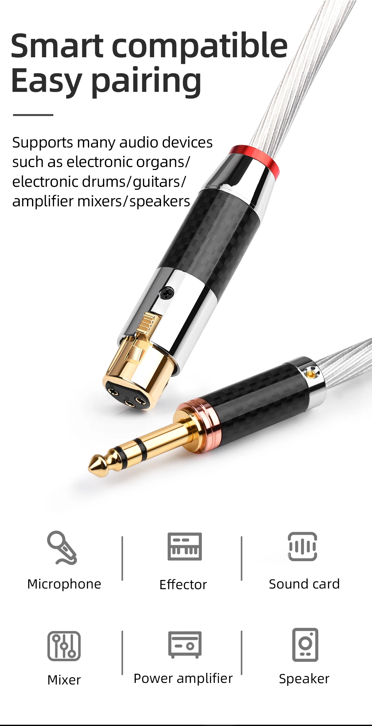 ataudio trs para xlr cabo de áudio mixer jack amplificador de potência som equilíbrio cabo alta fidelidade xlr conector de áudio