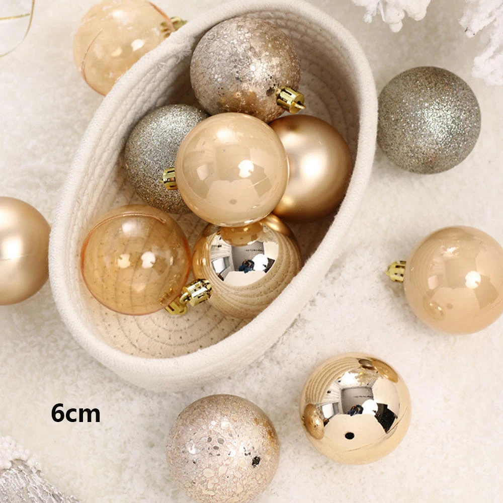 

Christmas Tree Balls 12pcs 6cm Plastic Crafts DIY Gifts Home Decoration Ornaments Drop Pendant Xmas Hanging Ball Bauble