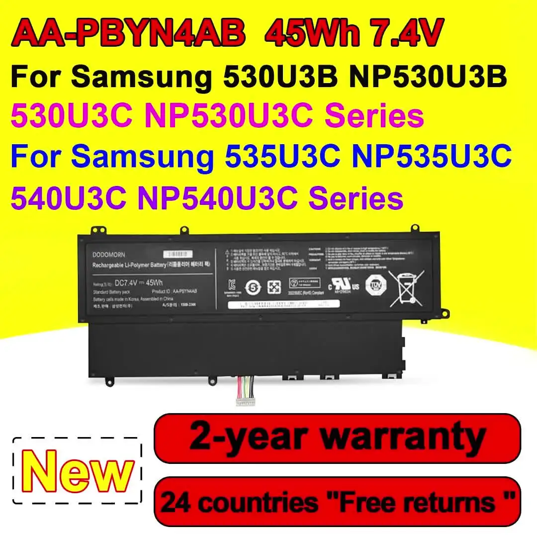 AA-PBYN4AB Аккумулятор для ноутбука Samsung 530U3 530U3B NP530U3B 530U3C NP530U3C 535U3C NP535U3C 540U3C NP540U3C Series 7 4 В