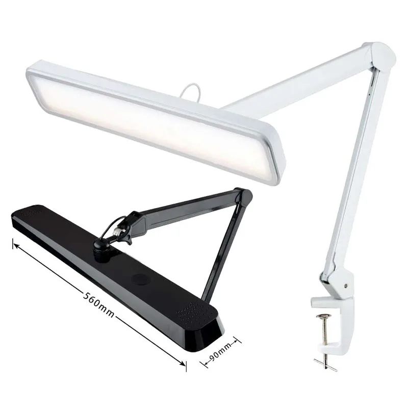 30W LED 클립형 작업등 5600-6000K CCT 조절 가능 5단계 디밍 보석 제작용 금속 암 2500lm 눈 보호 램프