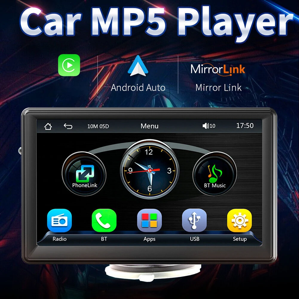 미러링크 휴대용 안드로이드 카플레이, 자동차 모니터, HD 디스플레이, MP5 플레이어, 7.0 인치 터치 스크린, 와이파이 후진 카메라